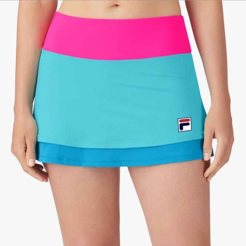 NWOT Super Cute Fila Tie Breaker Double Bounce Tiered Skort Size XS